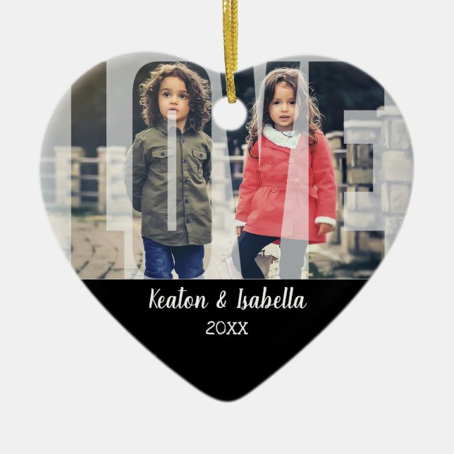 Kid Love  with DIY Photo and Text Ceramic Ornament (Front)