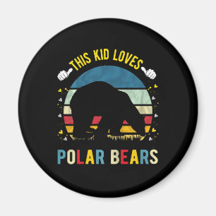 Kid Loves Polar Bears Boys And Girls Animal Lover Magnet
