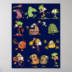 Kid Paddle Characters Blue Poster