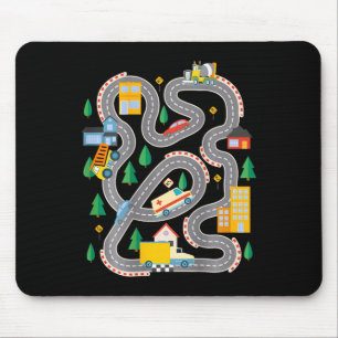 Kid Play Cars On Dad Ck Race Track Mat Father's Da Mouse Pad