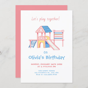 Kid playground birthday invitation