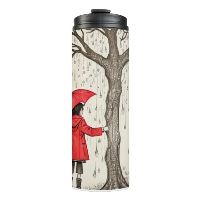kid playing in water puddles. thermal tumbler (Front)