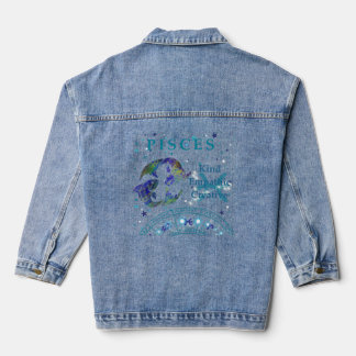 Kid Retro Pisces Zodiac Traits Denim Jacket