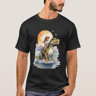 Kid Riding On Dinosaur T-Shirt