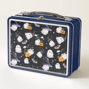 Kid’s Black & Purple Illustrated Ghost Lunch Box