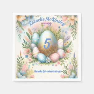 Kid’s Easter Egg Hunt Spring Birthday Party Napkin