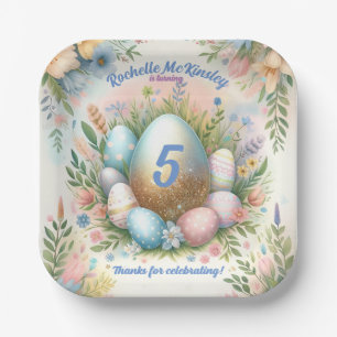 Kid’s Easter Egg Hunt Spring Birthday Party Paper Plate