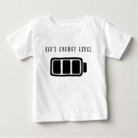 Kid’s Energy Level Funny Battery Graphic T-Shirt