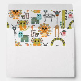 Kid’s Modern Jungle Safari Animals Envelopes