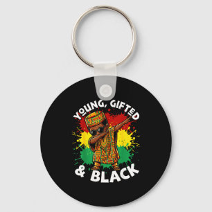 Kid Shirt Dabbing African Toddler Young Gifted Keychain