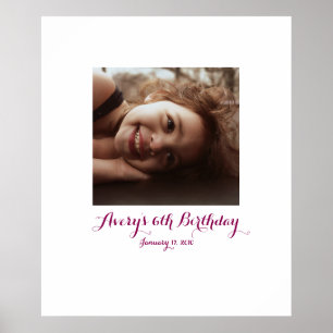 Kid sixth birthday 6th Sign In Party Board 6