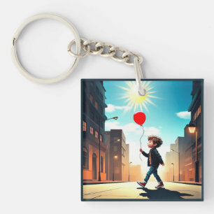 " KID STROLLING INTO SUNSHINE " KEYCHAIN