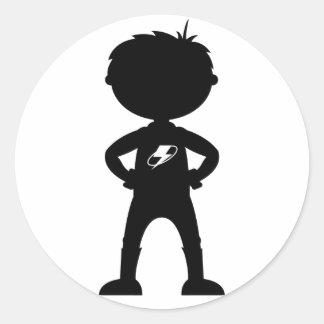 Kid Superhero Silhouette Sticker