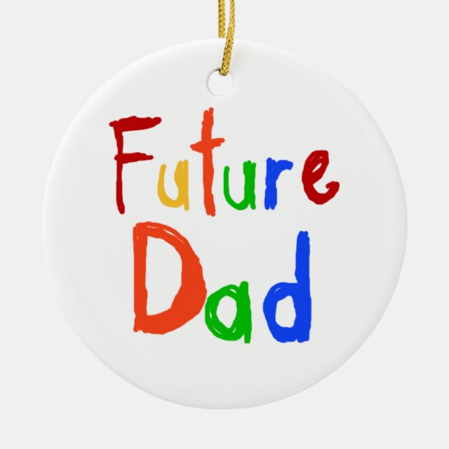 Kid Text Future Dad T-shirts and Gifts Ceramic Ornament (Front)
