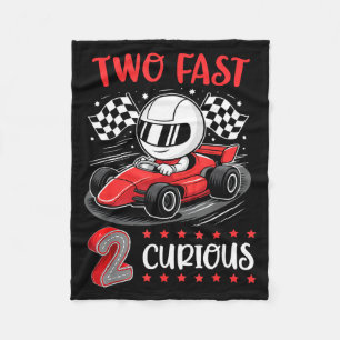 Kid Two Fast 2 Curious 2nd Birthday Two Years Old  Fleece Blanket