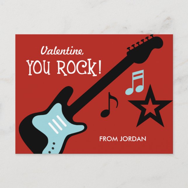 Kid Valentine's Day Card - You Rock (Front)