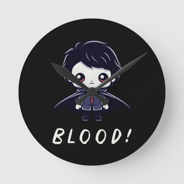 Kid Vampire Round Clock (Front)