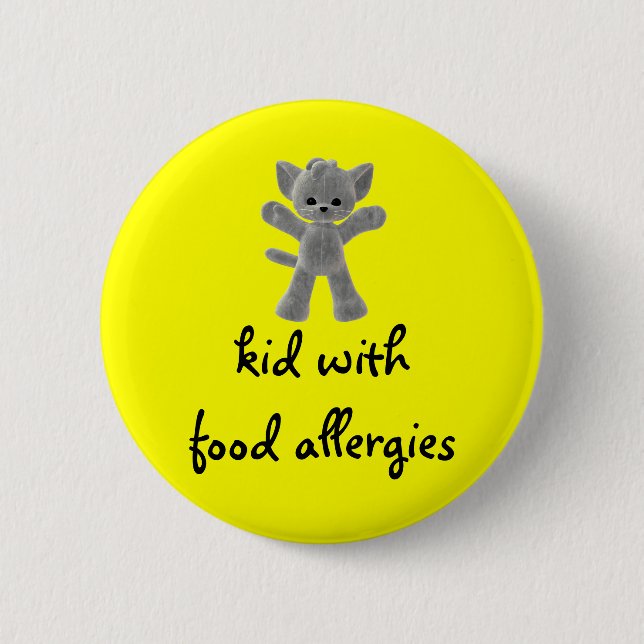 Kid with food allergies 2 inch round button (Front)