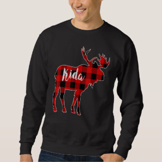 Kida Moose Red Buffalo Plaid Matching Family Chris Sweatshirt