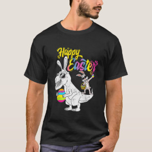 Kidasaurus Happy Easter Rex Dino Dabbing Rabbit Da T-Shirt