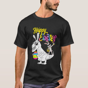 Kidasaurus Happy Easter Rex Dino Dabbing Rabbit Da T-Shirt