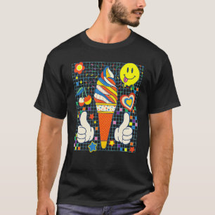 Kidcore Aesthetic Ice Cream Fabric Patches Decora  T-Shirt