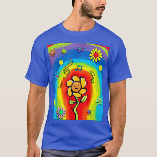 Kidcore Aesthetic Rainbow Dancing Flower 80s 90s R T-Shirt