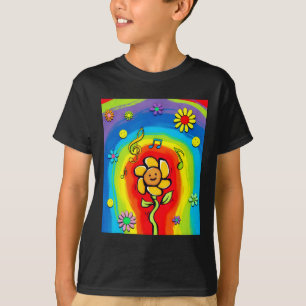 Kidcore Aesthetic Rainbow Dancing Flower 80s 90s R T-Shirt