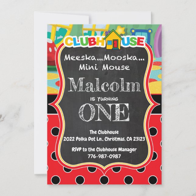Kiddie Clubhouse Birthday Invite (Front)