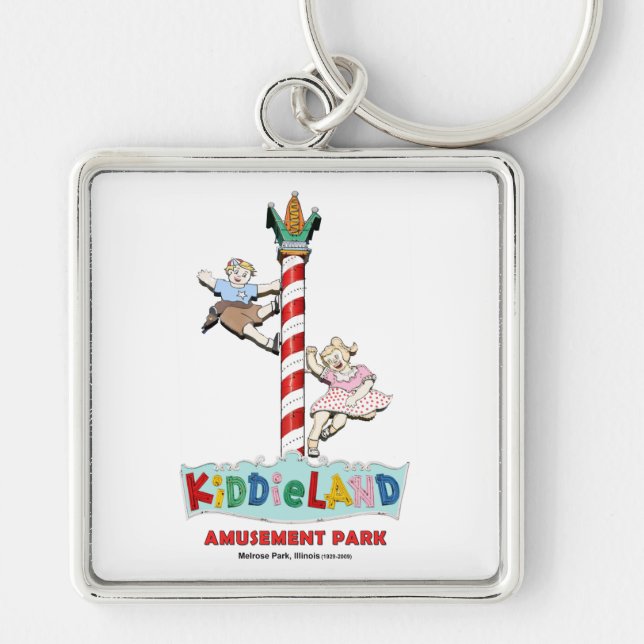 Kiddieland Melrose Park, IL, Pole Sign Keychain (Front)