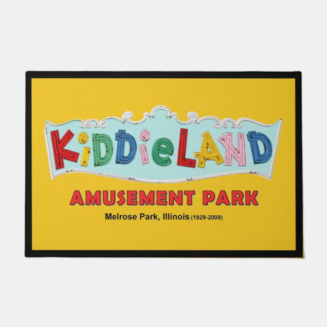 Kiddieland Melrose Park, IL, Text Sign Doormat (Front)