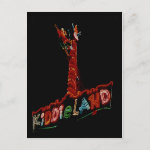 Kiddieland Melrose Pk. Vintage Neon Sign Post Card