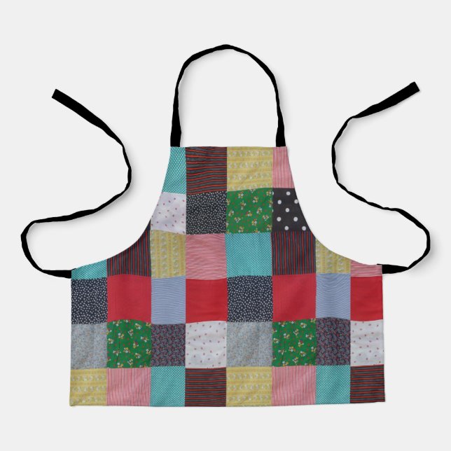 kiddies colourful pattern squares vintage patchwor apron (Front)