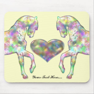 Kiddies Horse and Love Heart Mouse Pad