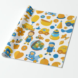 Kiddies with Toys Wrapping Paper