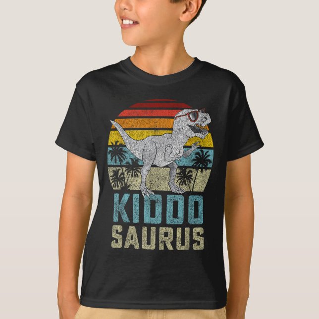 Kiddosaurus T Rex Dinosaur Kiddo Saurus Family Mat T-Shirt (Front)