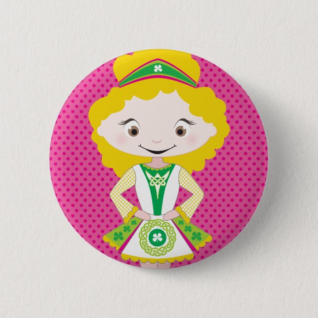 KIDLETS :: irish dancer blonde 2 Inch Round Button (Front)