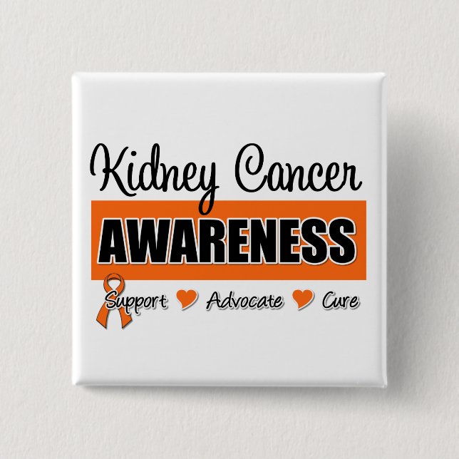 Kidney Cancer Awareness Badge 2 Inch Square Button (Front)