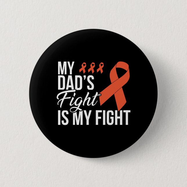 Kidney Cancer Awareness Fight Cancer Ribbon 2 Inch Round Button (Front)