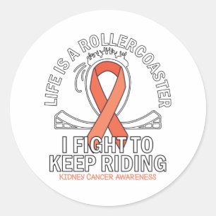 Kidney cancer awareness orange ribbon classic round sticker