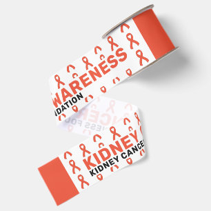 Kidney Cancer Awareness Pattern Ribbon Grosgrain Ribbon