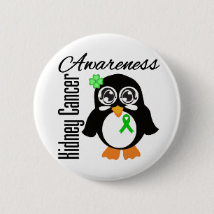 Kidney Cancer Awareness Penguin 2 Inch Round Button