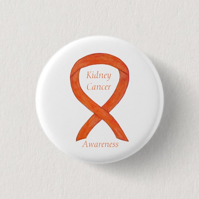 Kidney Cancer Awareness Ribbon Custom Pin (Front)