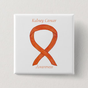 Kidney Cancer Awareness Ribbon Custom Pin
