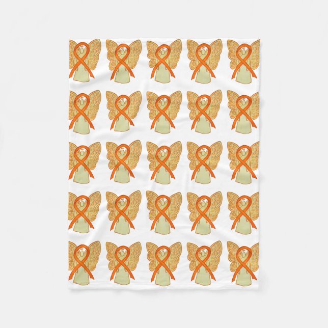 Kidney Cancer Awareness Ribbon Soft Fleece Blanket (Front)