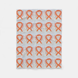 Kidney Cancer Awareness Ribbon Soft Fleece Blanket