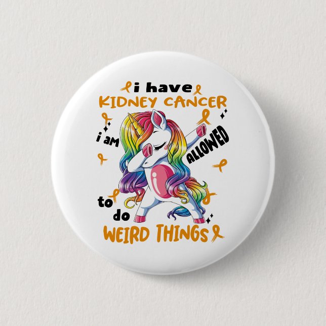Kidney Cancer Awareness Ribbon Support Gifts 2 Inch Round Button (Front)