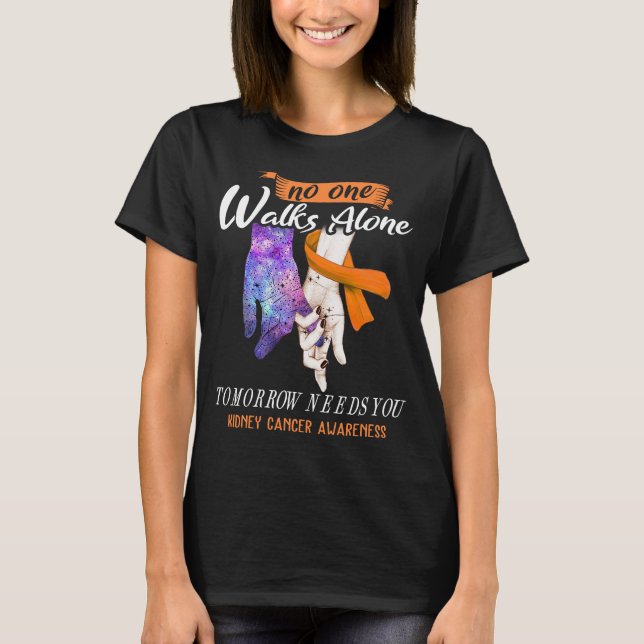 Kidney Cancer Awareness Ribbon Support Gifts T-Shirt (Front)