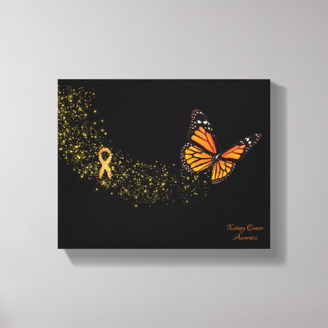 Kidney Cancer Butterfly Canvas Print (Front)