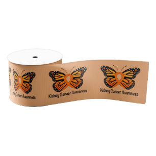 Kidney Cancer Butterfly of Hope 3.0" Grosgrain Ribbon